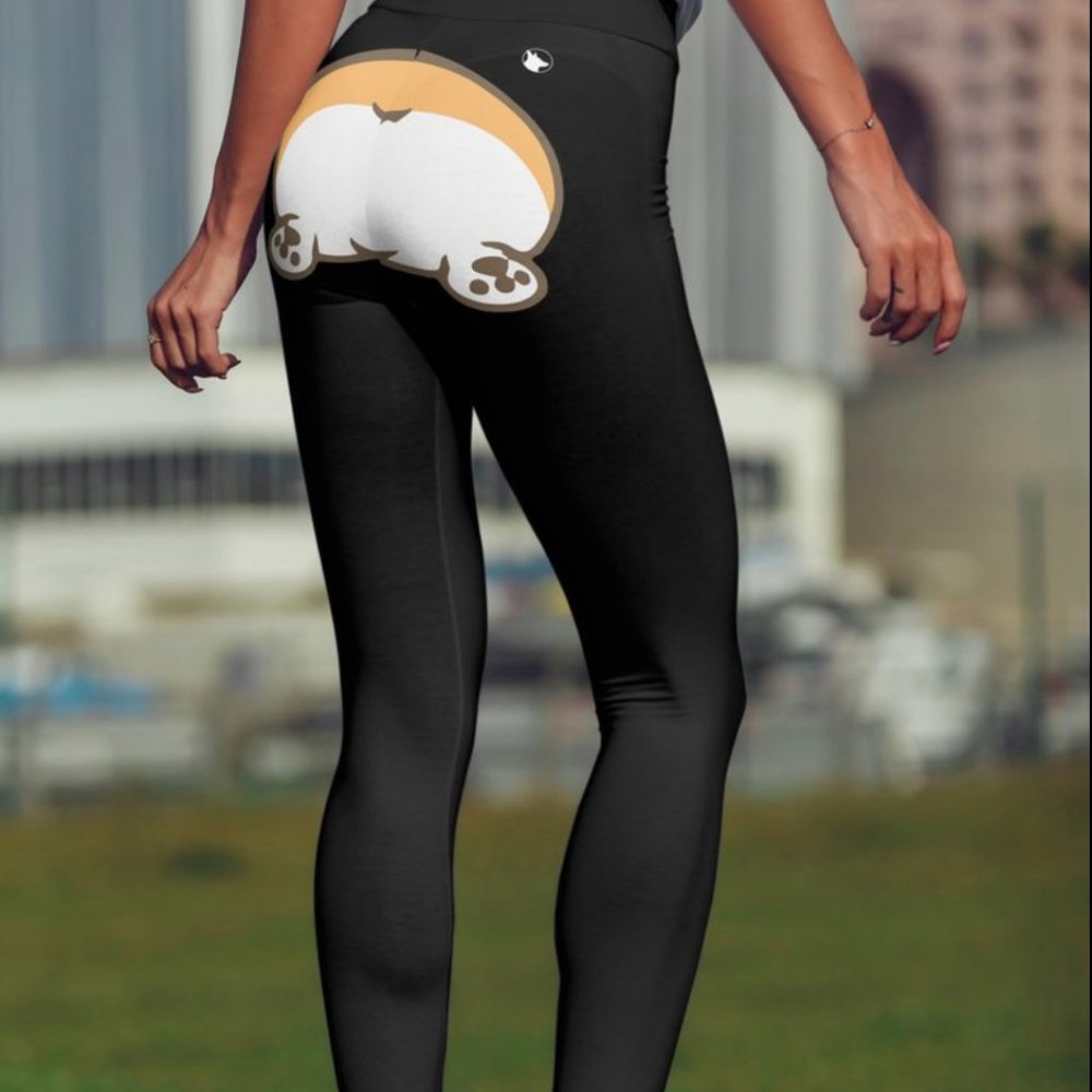 Black Corgi Bottom Leggings